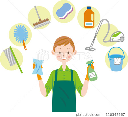 Cleaning husband male Cleaning husband male 110342667