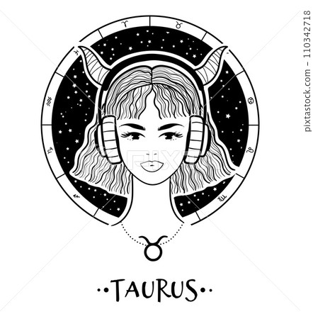 Taurus zodiac sign line art 110342718