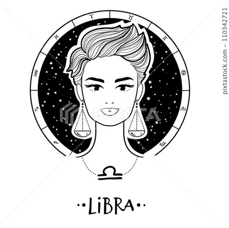 Libra zodiac sign line art Libra zodiac sign line art 110342721