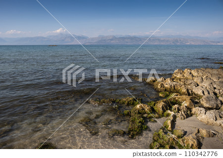 Ionian sea and albanian mountains 110342776