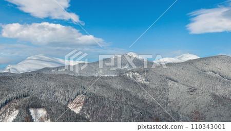 Winter morning Carpathian mountains, Ukraine Winter morning Carpathian mountains, Ukraine 110343001