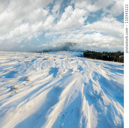 Morning winter mountain range (Carpathian). 110343222