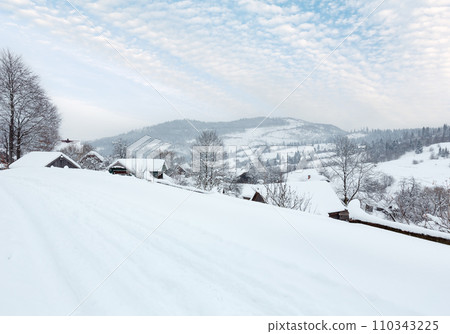 Winter Ukrainian Carpathian Mountains landscape. Winter Ukrainian Carpathian Mountains landscape. 110343225