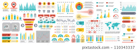 Mega set of infographic elements data visualization vector design template. Can be used for steps, options, business process, workflow, diagram, flowchart, timeline, marketing. Bundle info graphics. Mega set of infographic elements data visualization vector design template. Can be used for steps, options, business process, workflow, diagram, flowchart, timeline, marketing. Bundle info graphics. 110343337