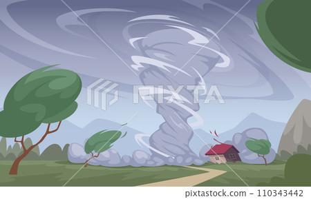 Natural disasters. Background with big windy typhoon exact vector template Natural disasters. Background with big windy typhoon exact vector template 110343442
