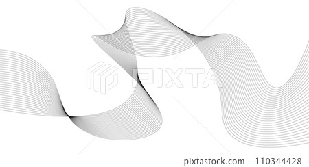black and white wavy stripes background. Vector illustration 110344428