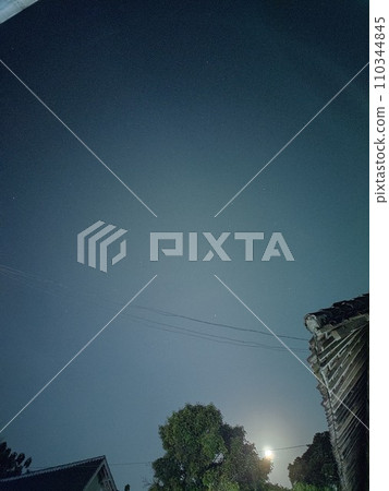 Beautiful view of the house at night 110344845