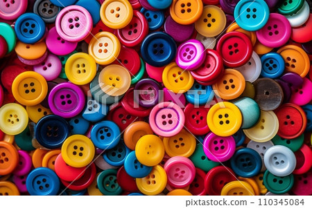 Bright colorful Buttons for Crafts and Designs 110345084