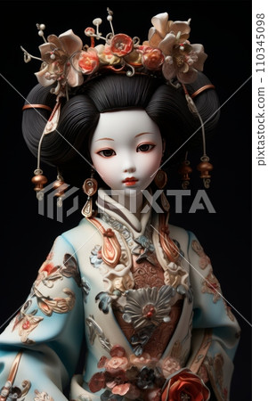 Porcelain Figure with Floral Headdress,Hand-Painted Porcelain Doll Porcelain Figure with Floral Headdress,Hand-Painted Porcelain Doll 110345098