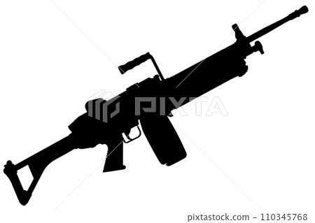 M249 "Para" light machine gun black silhouette 110345768
