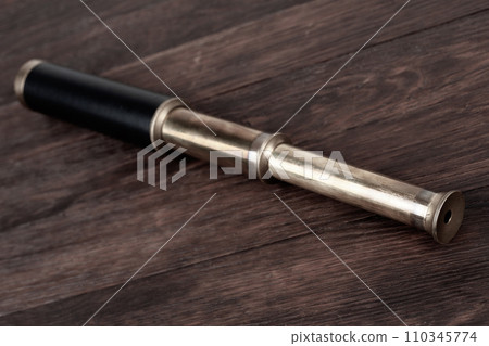 Retro vintage naval spyglass telescope Retro vintage naval spyglass telescope 110345774