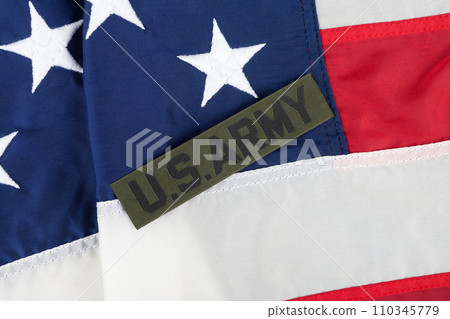 US ARMY Branch Tape on national USA flag US ARMY Branch Tape on national USA flag 110345779