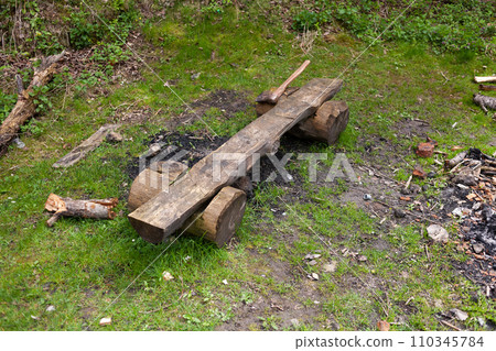 Springtime in forest. Resting place in the forest. Springtime in forest. Resting place in the forest. 110345784