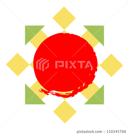 日式紅圈格子背景素材 110345788