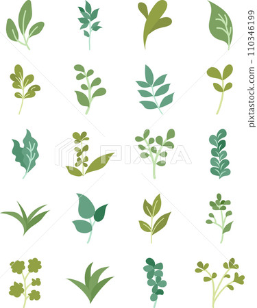 Stylish and chic icons with an herb and leaf theme. 110346199