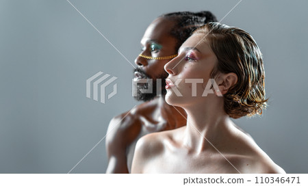 Gender equality concept. Gay male and female Gender equality concept. Gay male and female 110346471