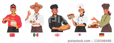 Chefs From China, Mexico, Georgia, Japan and Germany Countries Present Dishes That Reflect Their Unique Traditions 110346490