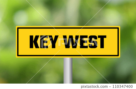 Key west road sign on blur background Key west road sign on blur background 110347400