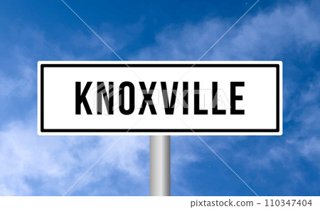 Knoxville road sign on cloudy sky background Knoxville road sign on cloudy sky background 110347404