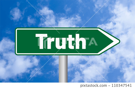 Truth road sign on sky background 110347541