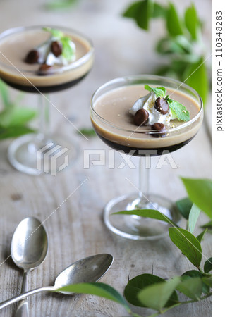 coffee jelly in a glass coffee jelly in a glass 110348283