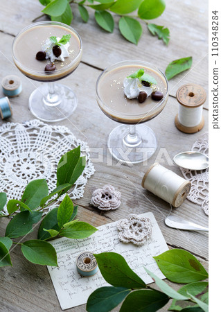 coffee jelly in a glass coffee jelly in a glass 110348284