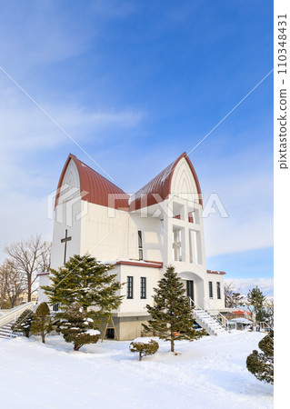 Hakodate _ St. John's Church snow scene 110348431