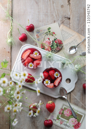 strawberry and cherry jelly 110348742