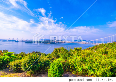 Seto Ohashi Bridge and Seto Inland Sea Seto Ohashi Bridge and Seto Inland Sea 110349169