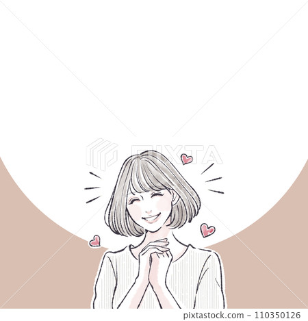 Rejoice / Joy / Happy / Hooray / Kyun / Falling in love / Excitement / Valentine / Excitement / Heart / Love / 110350126