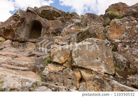 Fasillar monument and ruins, depicted in a mountainous temple, in Fasillar village of Beysehir, Konya Fasillar monument and ruins, depicted in a mountainous temple, in Fasillar village of Beysehir, Konya 110350532