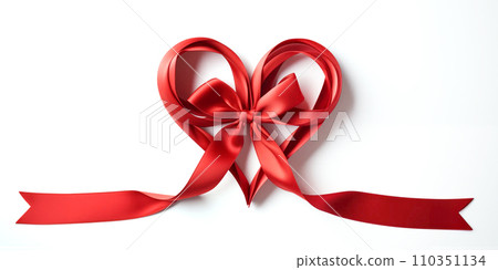 心形標記紅色絲帶 心形標記紅色絲帶 110351134