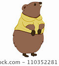 Cartoon groundhog wearing spring clothes, happy groundhog day. Vector illustration Cartoon groundhog wearing spring clothes, happy groundhog day. Vector illustration 110352281