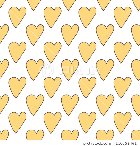 valentines day heart love yellow pattern textile 110352461
