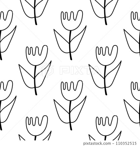 flowers garden warm beautiful vector pattern line flowers garden warm beautiful vector pattern line 110352515