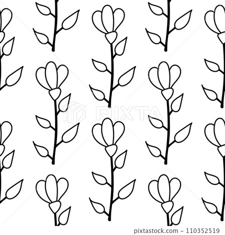 flowers garden warm beautiful vector pattern line flowers garden warm beautiful vector pattern line 110352519