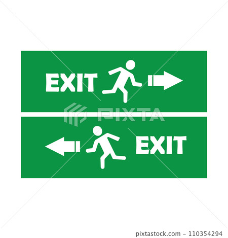emergency evacuation route icon emergency evacuation route icon 110354294