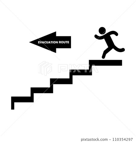 emergency evacuation route icon emergency evacuation route icon 110354297