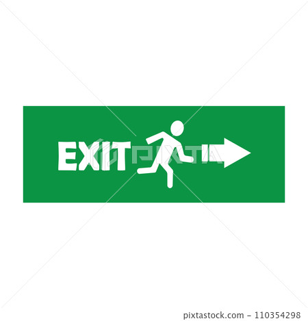 emergency evacuation route icon 110354298