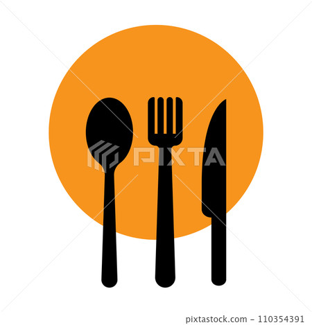 spoon, fork, knife icon 110354391