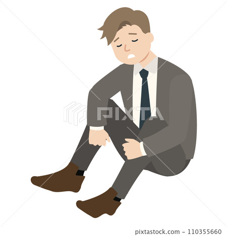 Illustration of a businessman who is unmotivated Illustration of a businessman who is unmotivated 110355660