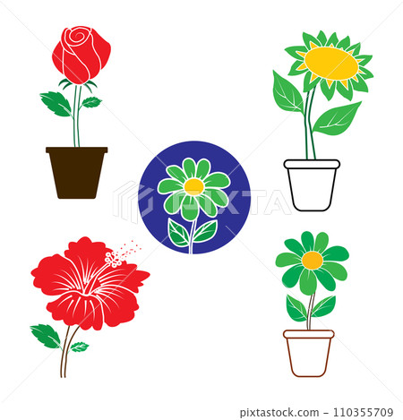 icons of various kinds of flower 110355709