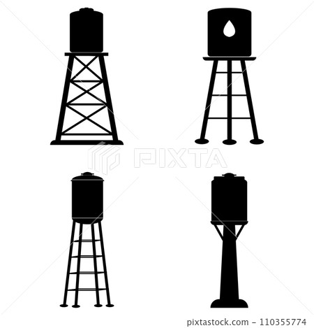 Water tower vector icon Water tower vector icon 110355774