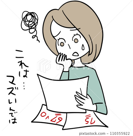 媽媽看到孩子的考試成績回來了很震驚 媽媽看到孩子的考試成績回來了很震驚 110355922