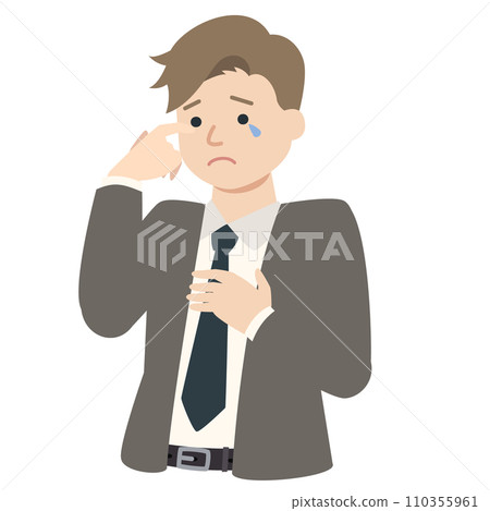 Illustration of a depressed businessman 110355961