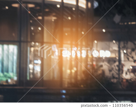 Blurry background interior design bar table chair windows decorate indoor space display. Blurred background cafe coffee shop restaurant in shopping mall with light bokeh business event retail store Blurry background interior design bar table chair windows decorate indoor space display. Blurred background cafe coffee shop restaurant in shopping mall with light bokeh business event retail store 110356540