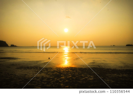 Tropical sea beach in summer time on sunny day. Golden sand beach sea peaceful scenery on the beach. Travel vacation seaside outdoor. Ocean island beautiful dramatic landscape. Sunny seascape scene. Tropical sea beach in summer time on sunny day. Golden sand beach sea peaceful scenery on the beach. Travel vacation seaside outdoor. Ocean island beautiful dramatic landscape. Sunny seascape scene. 110356544