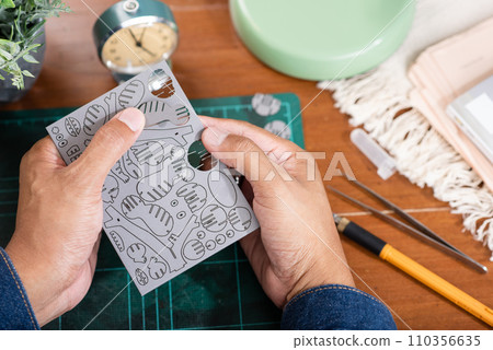 assembling cardboard model 110356635