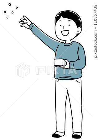 單色男孩丟豆子 110357438