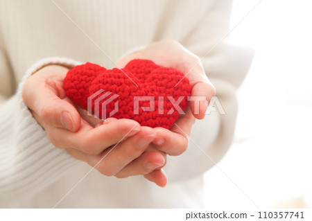 Red heart love, support image 110357741